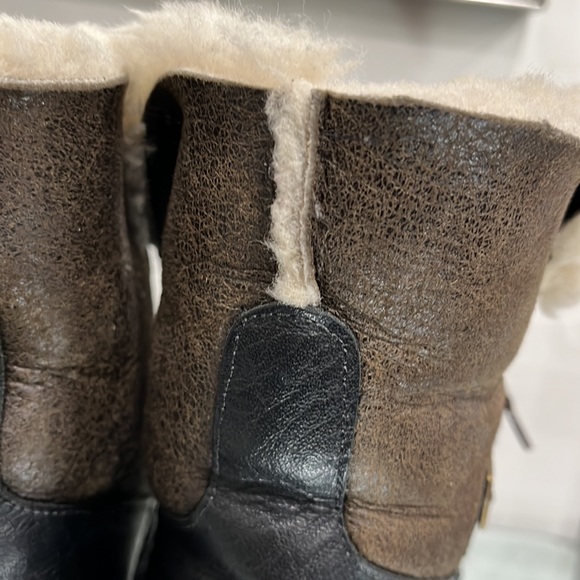 Blondo Waterproof Black Brown Lace up Genuine Shearling Leather Boots size 7 US - Picture 6 of 13